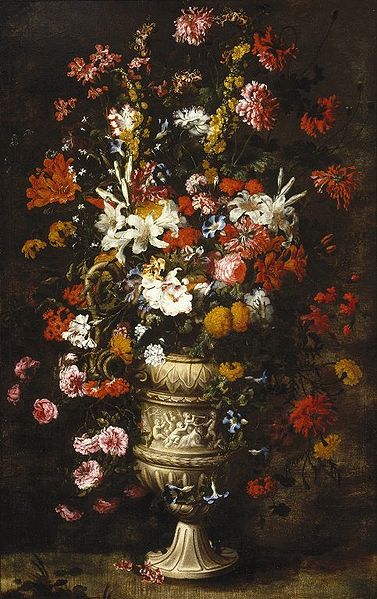 Flowers in a Figured Vase